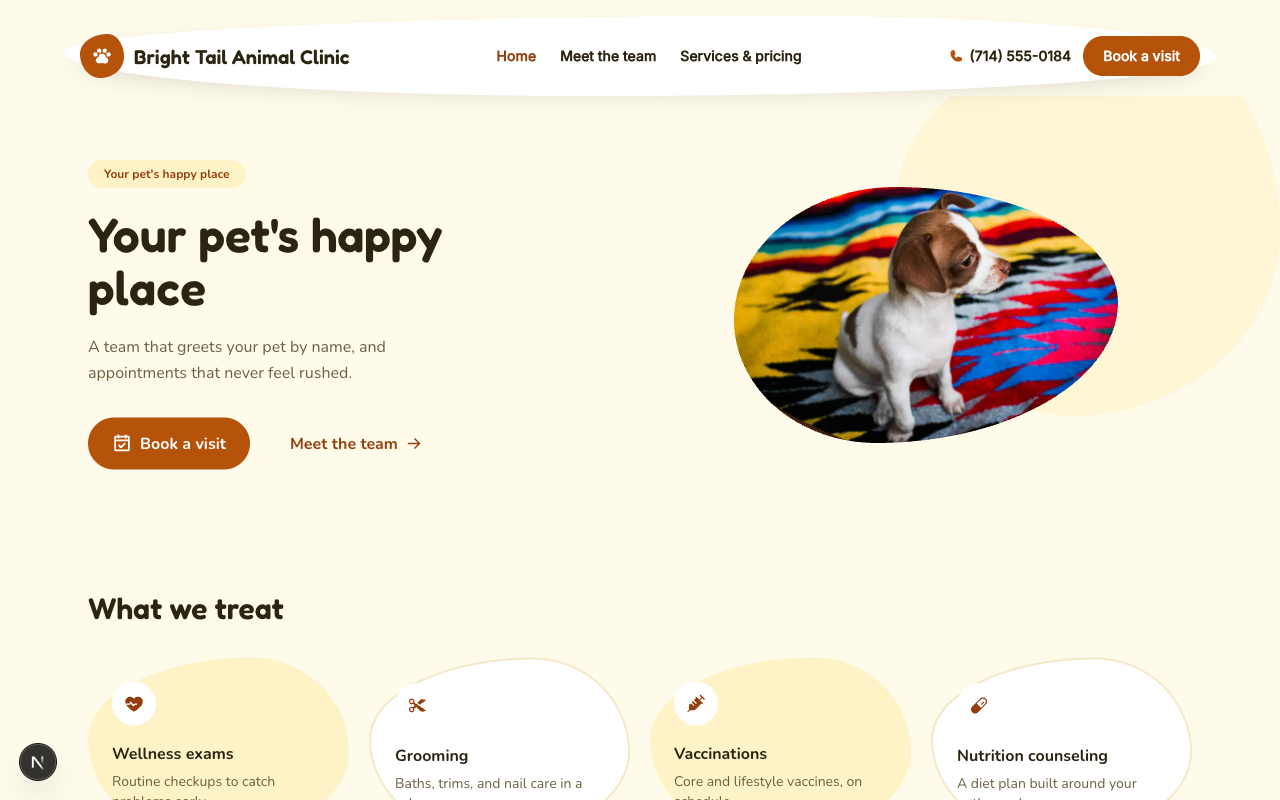 Bright Tail Animal Clinic desktop preview