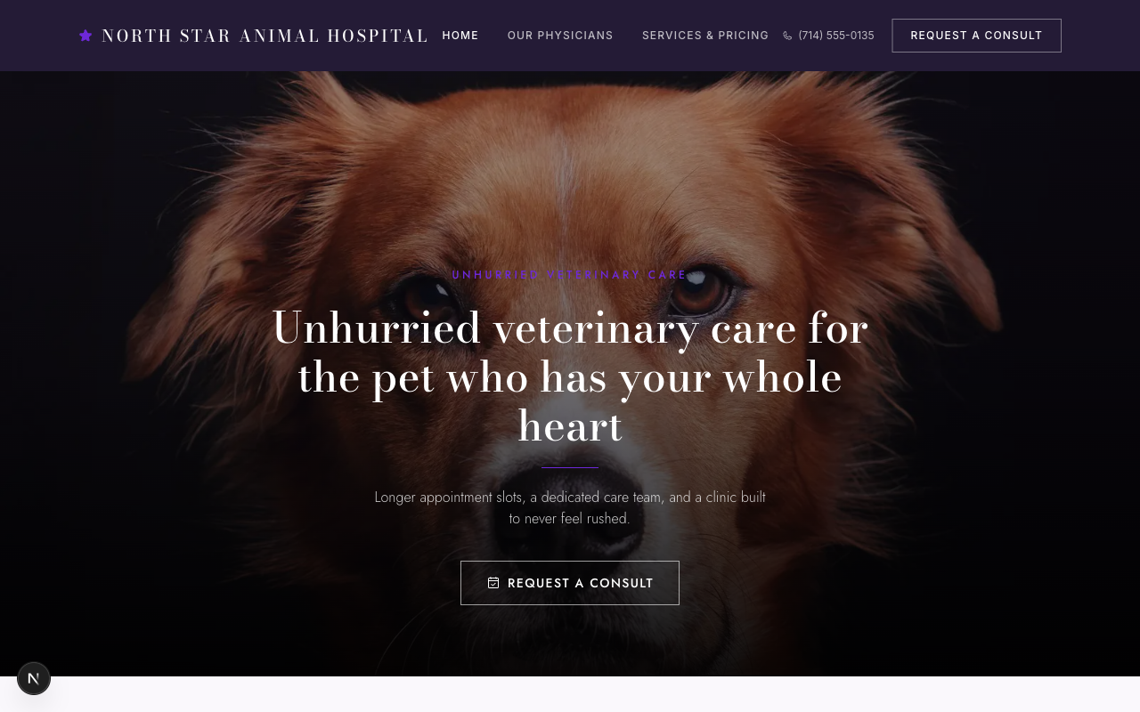North Star Animal Hospital desktop preview