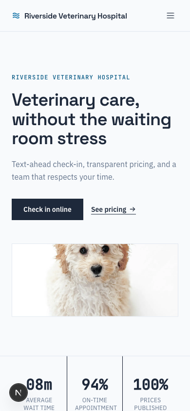 Riverside Veterinary Hospital mobile preview